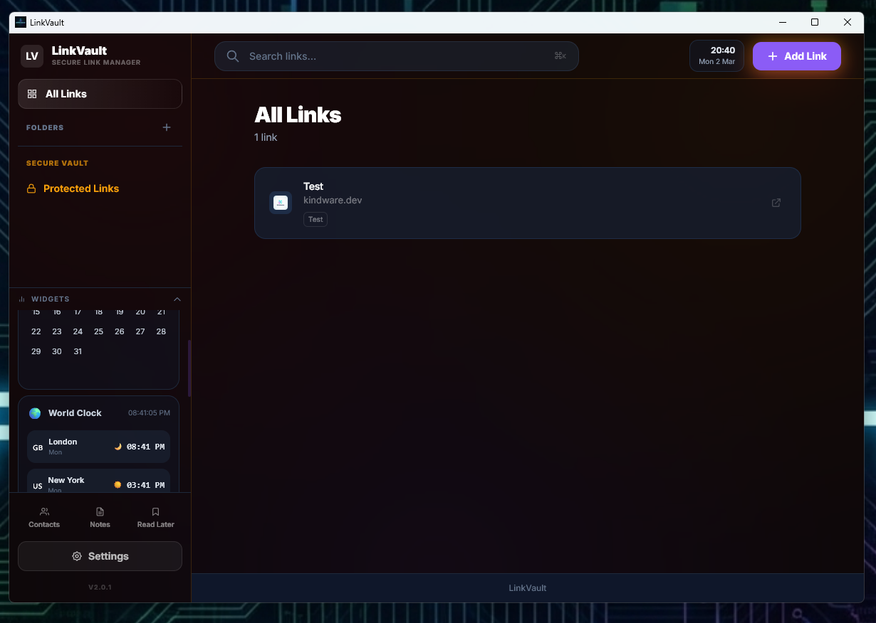 Dark theme with widgets